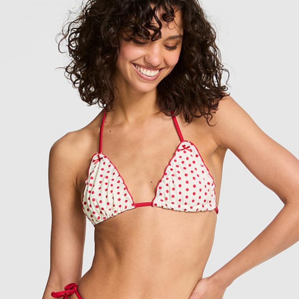 PINK by Frankie’s Bikinis Polka Dot Top